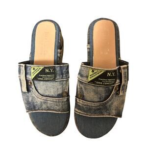 Denim Platform Sandals - Y2K Nostalgia, Size 39 (New!)